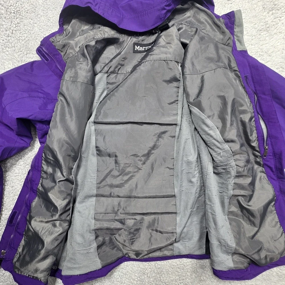 Women Marmot Lightweight Windbreaker Full‎ Zip Jacket Eize Large Purple Coat - Picture 10 of 11